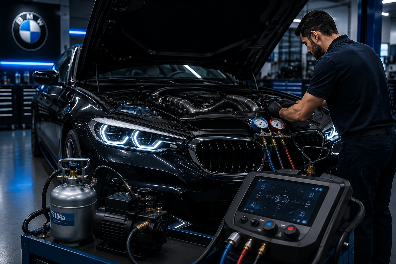 إصلاح مكيف BMW في الرياض مع فحص وتشخيص احترافي لنظام التكييف