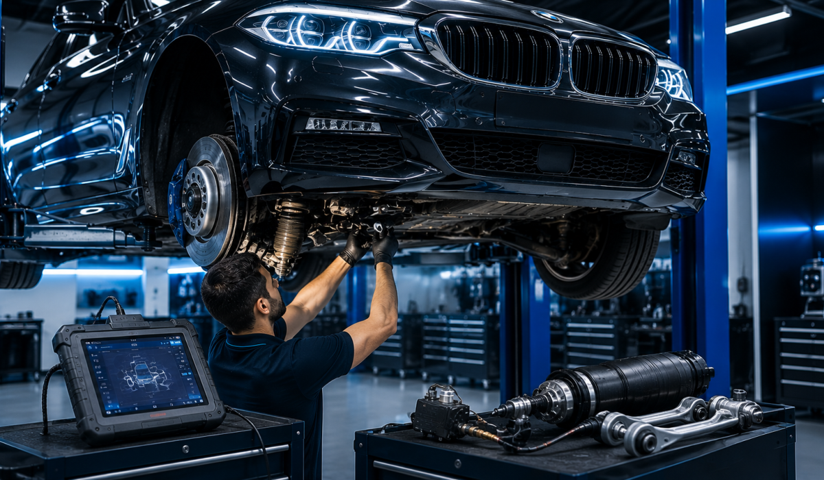 إصلاح مساعدات BMW ونظام التعليق والهيدروليك في الرياض مع فحص احترافي